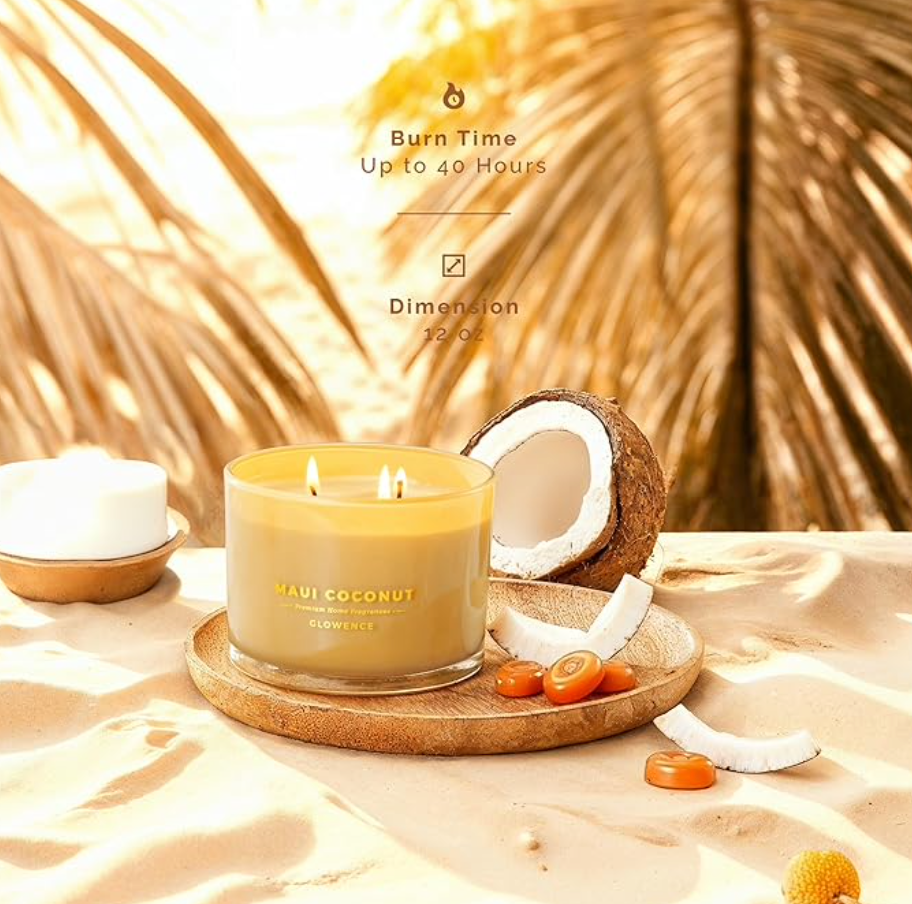011 Coconut Scented Candle - 100% Natural Soy Wax